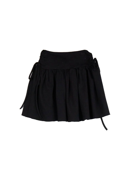 ribbon-tie-shirred-mini-skirt-if505