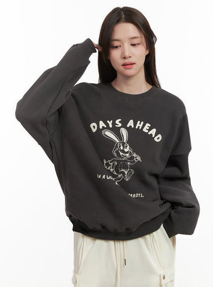 Casual Graphic Sweatshirt IJ510