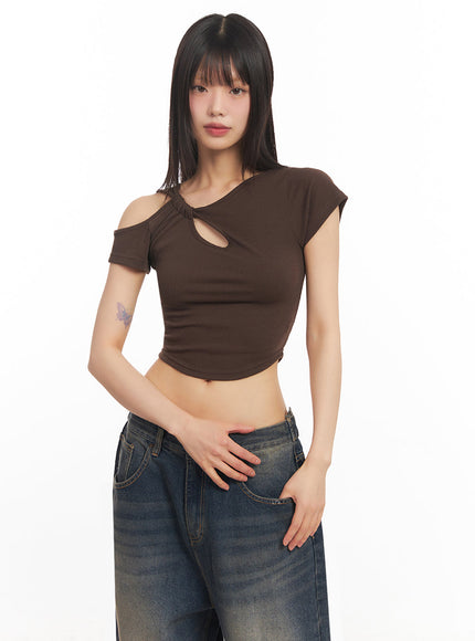 Asymmetric Cut-Out Crop Top IY502