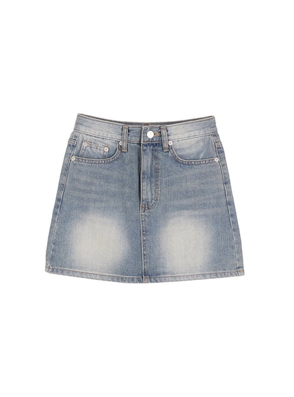 Washed Denim Mini Skirt IA528
