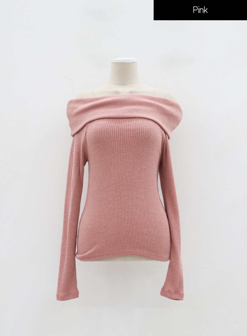 Ribbed Knit Off-Shoulder Top IJ318
