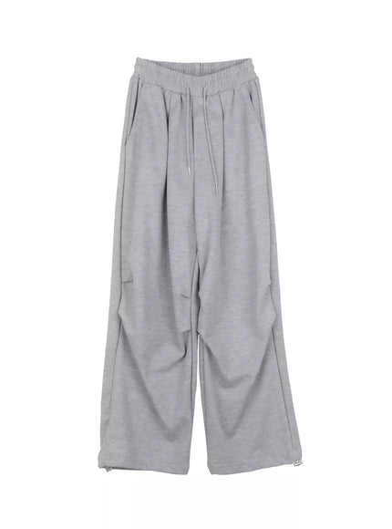 Pintuck Wide Leg Sweatpants IS508