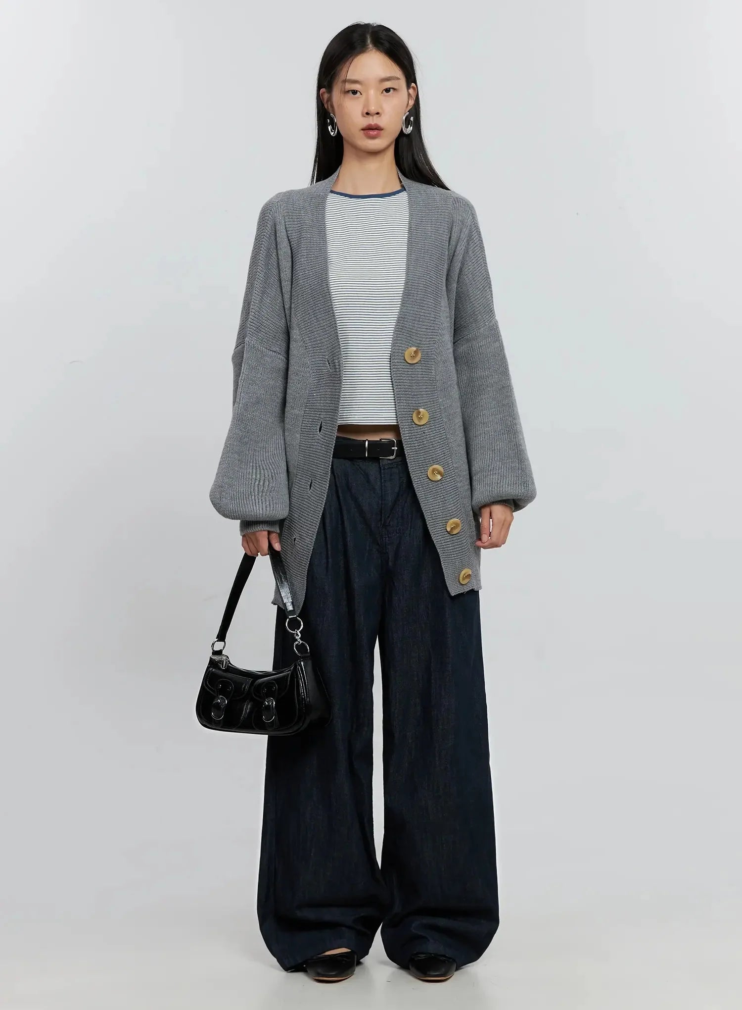 Ribbed Oversized Cardigan IS516