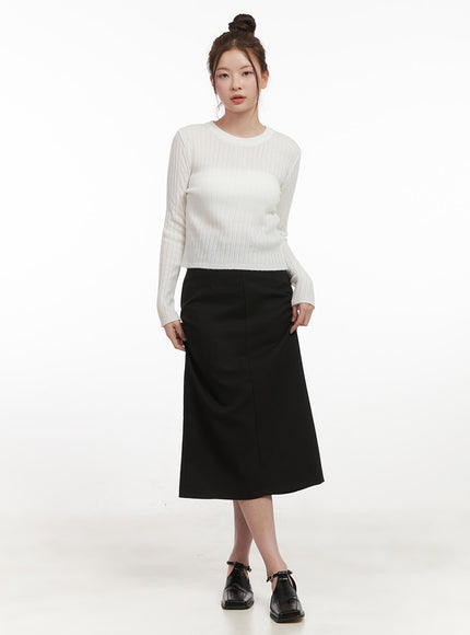 Ribbed Cropped Sweater IF505