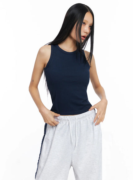 Ribbed Sleeveless Crop Top CO517