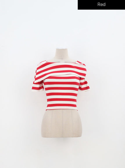 Half Sleeve Stripe Top IA324