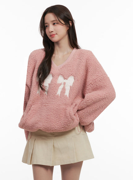 Furry Sweetheart Ribbon Sweatshirt IJ510