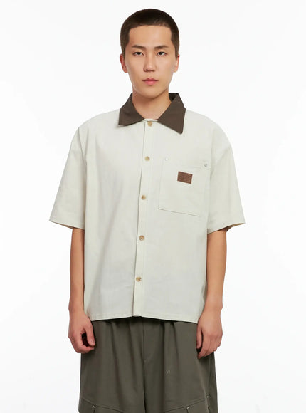 Men's Two-Tone Button-Up IG511
