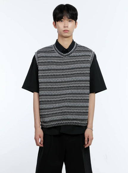 mens-knit-sweater-vest-ig501 / Black