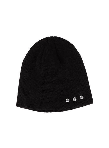 mens-studded-knit-beanie-il515 / Black