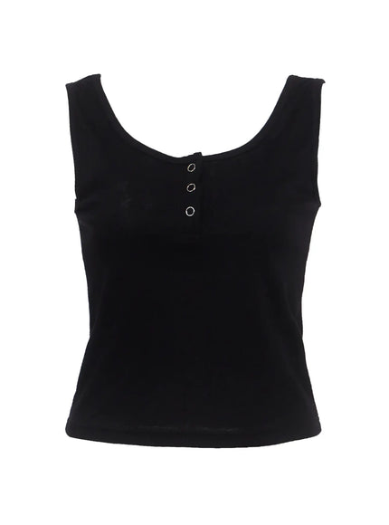 buttoned-sleeveless-top-ic503 / Black