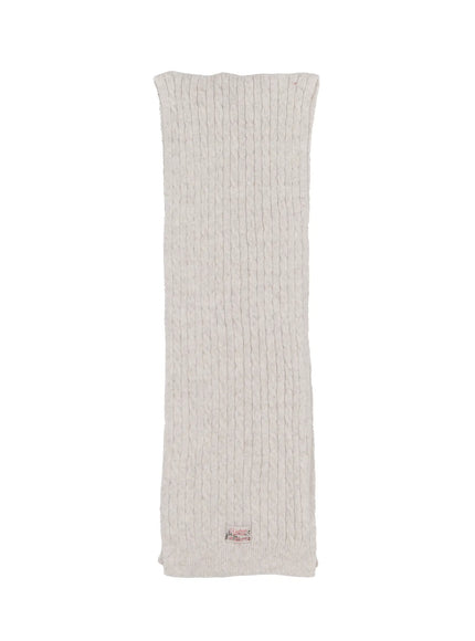 classic-cable-knit-scarf-in510 / Light beige