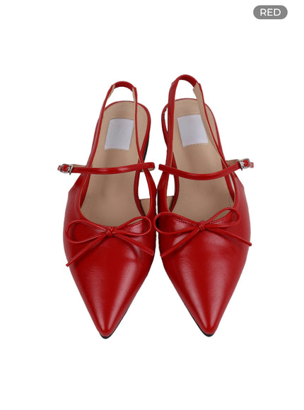 ribbon-flat-slingbacks-if423 / Red