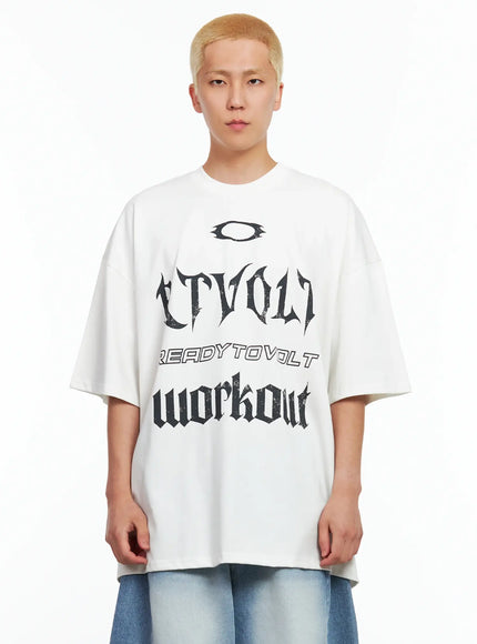 Men's Circle Bolt Oversized Graphic Tee IL514