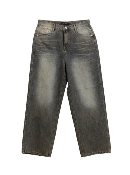 Men's Washed Wide-Fit Jeans IF528