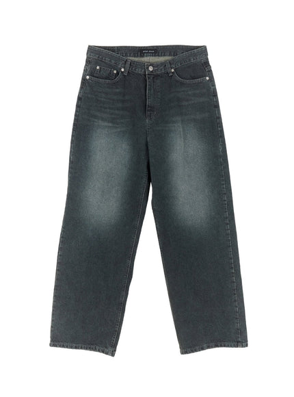 Men's Washed Wide-Leg Jeans IA511