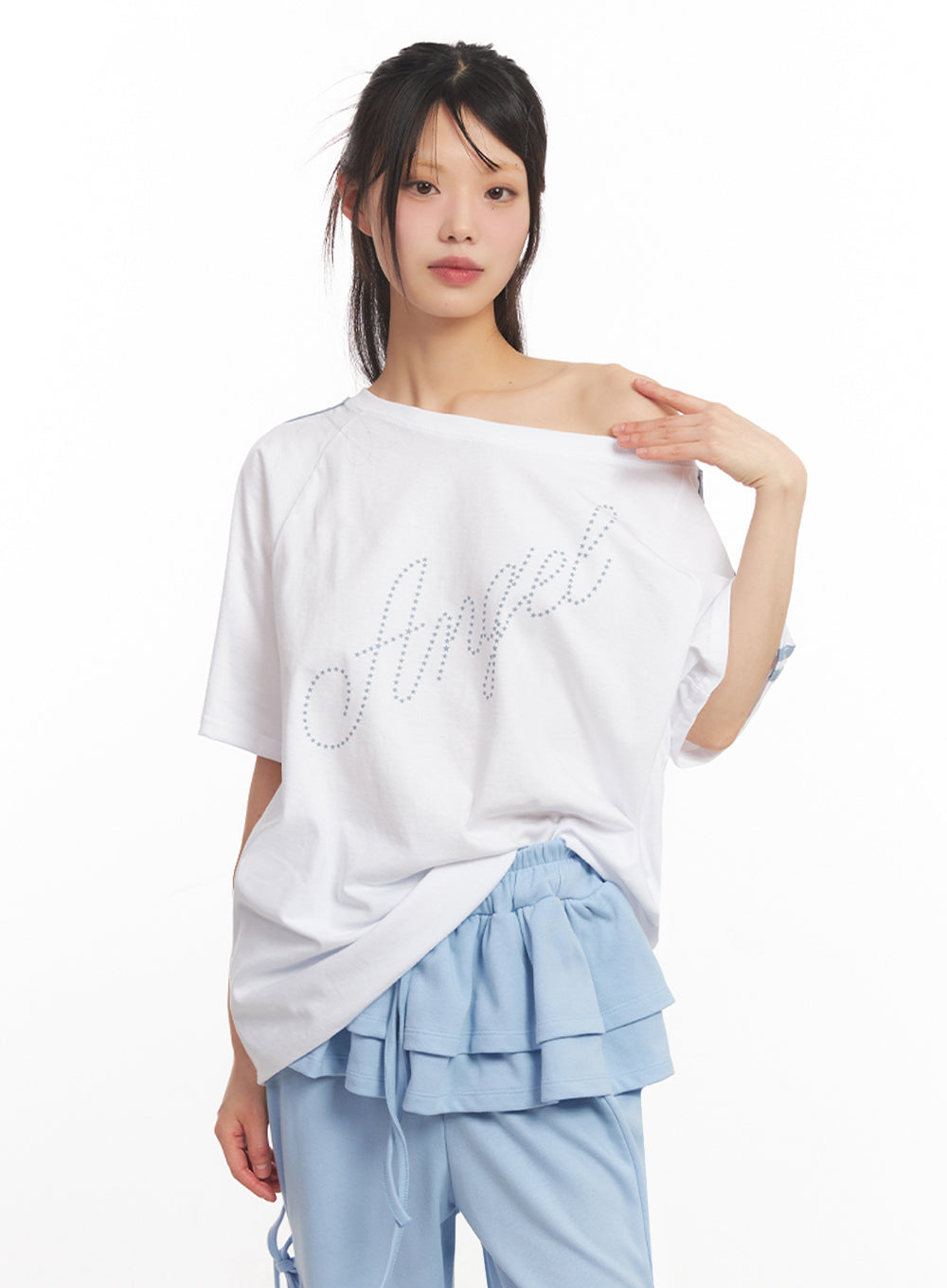 angel-stud-one-shoulder-stripe-t-shirt-iy502