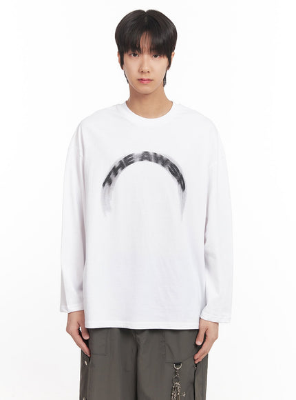 Men's Graphic Cotton Long Sleeve Shirt IA510