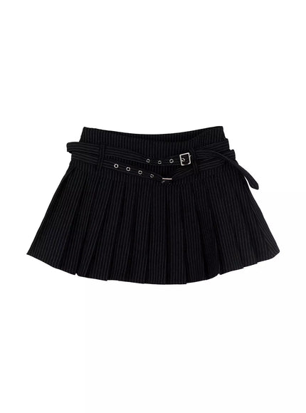 double-belt-pleated-mini-skirt-in503