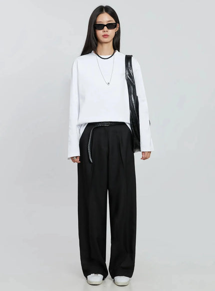 Casual Long Sleeve Oversized Tee IN507