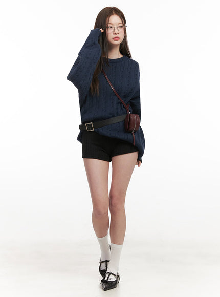 Cable Knit Oversized Sweater IF505