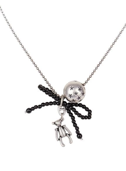 black-ribbon-ball-pendant-necklace-id529