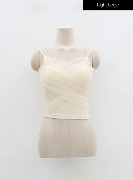 Mesh Detail Crop Sleeveless Top IN25