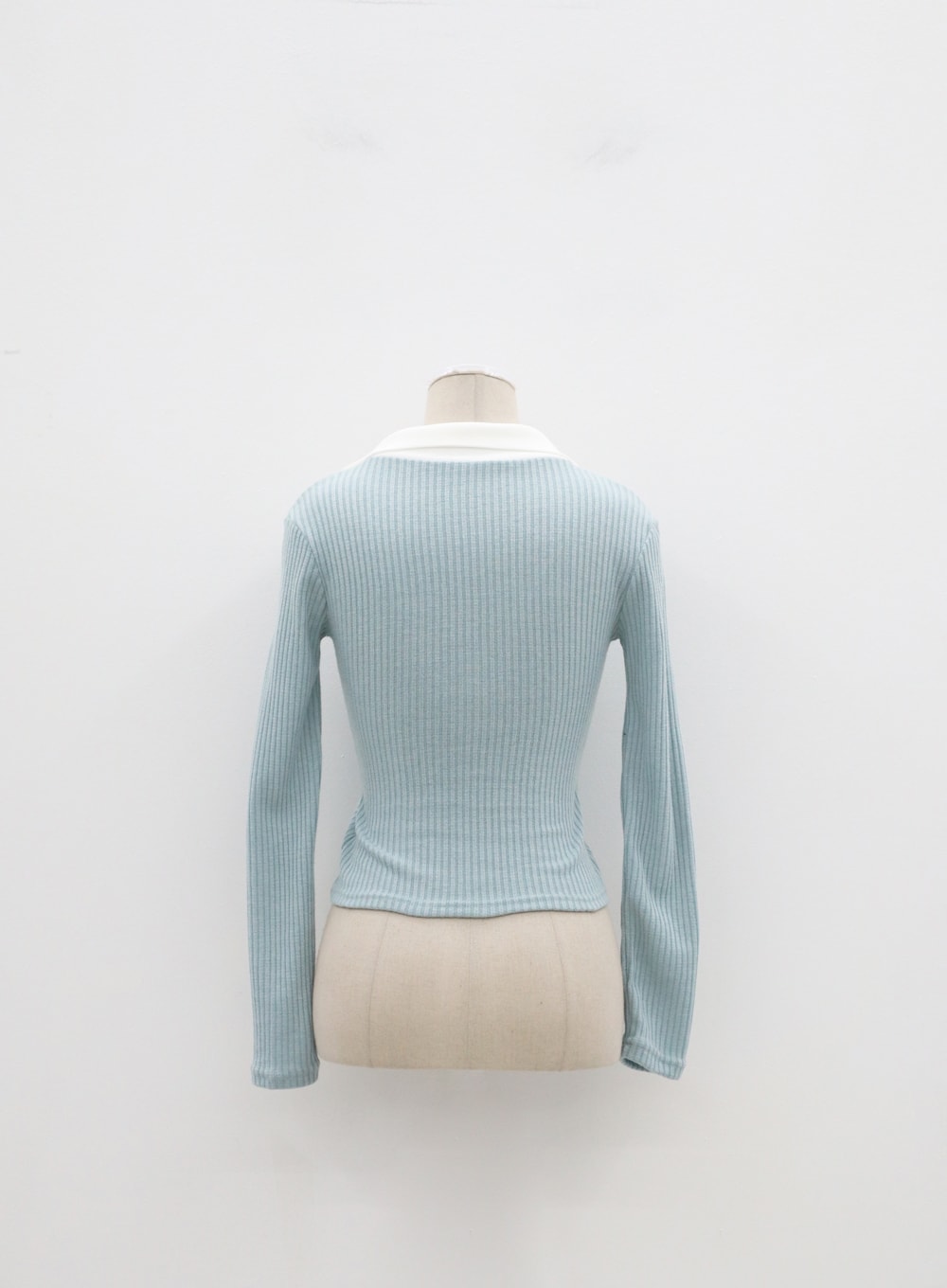 Ribbed Knit V-Neck Top IM323