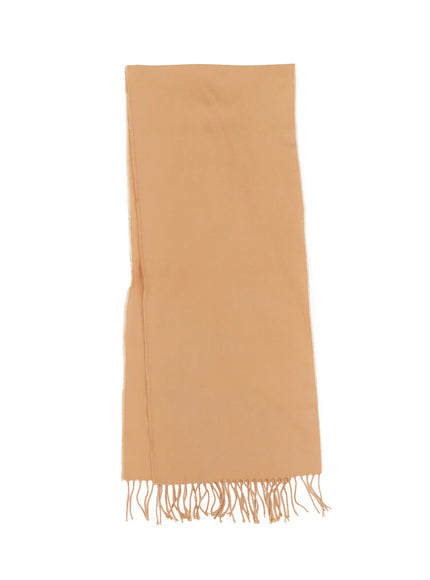 solid-fringed-scarf-in513 / Beige