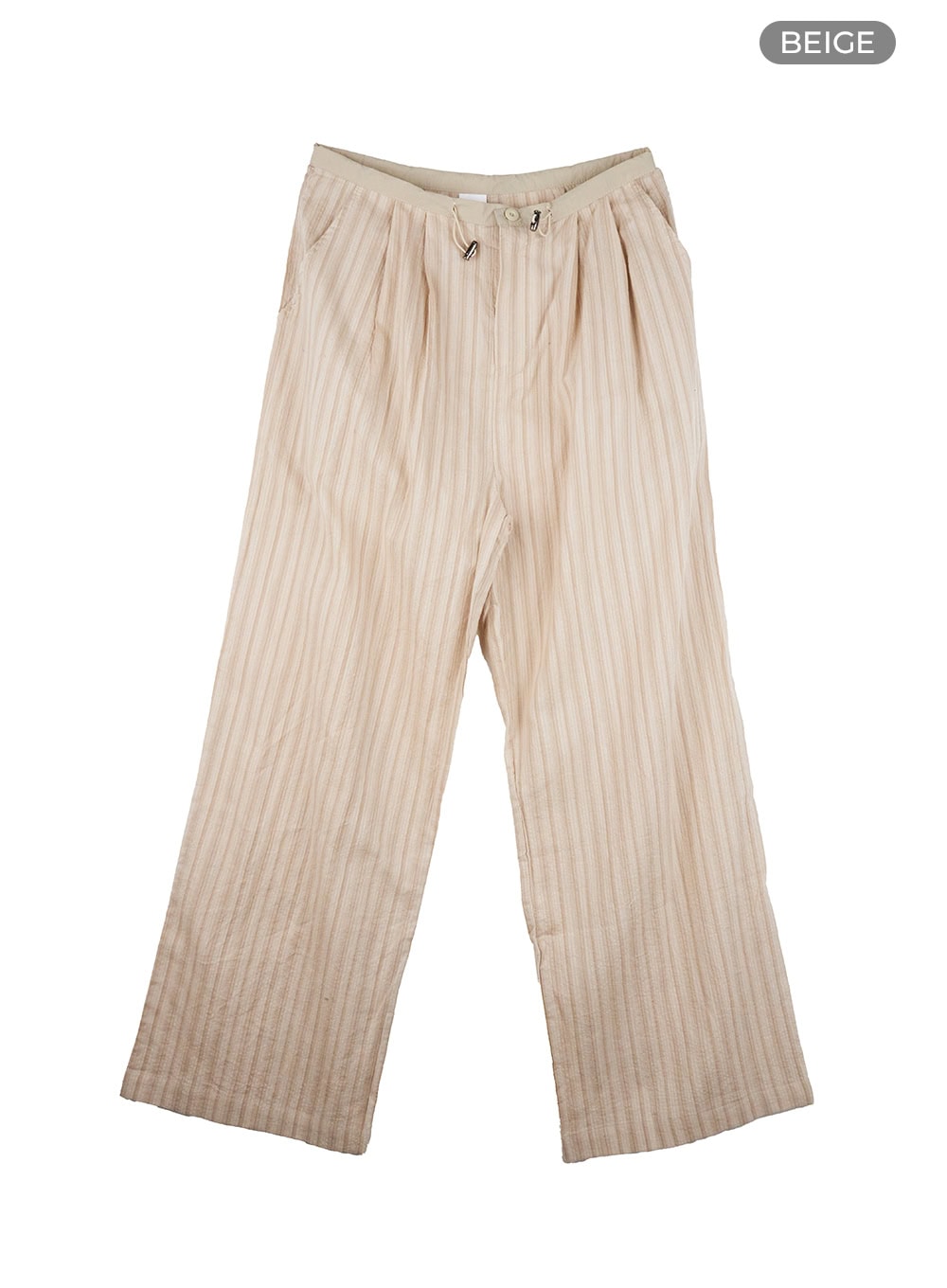 summer-dream-striped-cotton-pants-iy422 / Beige