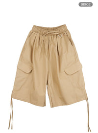 polyester-cargo-long-shorts-il409 / Beige