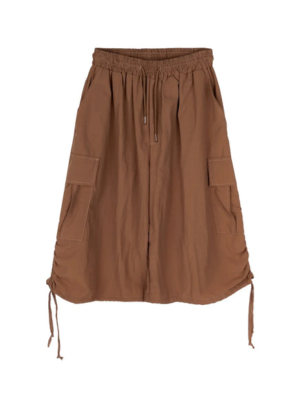 adjustable-cargo-bermuda-pants-iy526 / Beige