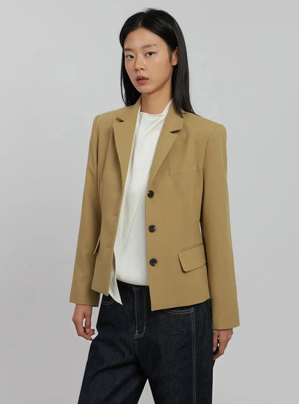 tailored-single-button-jacket-ij509 / Beige