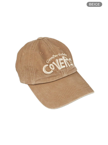 mens-embroidered-lettering-cap-ig421 / Beige