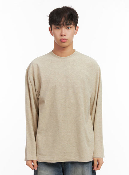 mens-solid-long-sleeve-tee-id427 / Beige