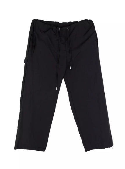 nylon-cargo-relaxed-fit-pants-ic503 / Black