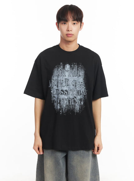 mens-round-neck-graphic-shirt-ia521 / Black