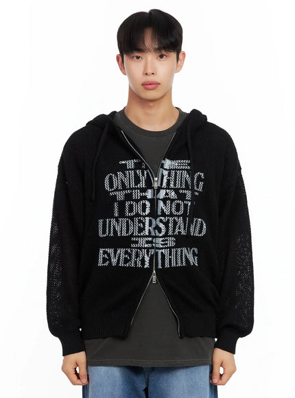 mens-graphic-zip-up-hoodie-il516 / Black