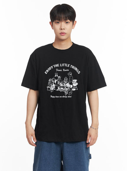 mens-enjoy-graphic-t-shirt-ia525 / Black