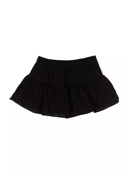 floral-embroidered-skort-ij521 / Black