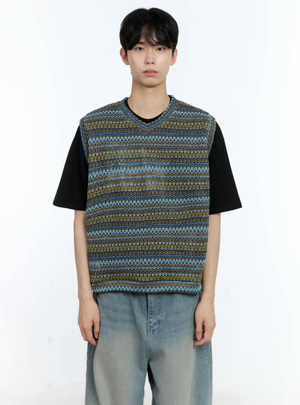 mens-knit-sweater-vest-ig501 / Blue