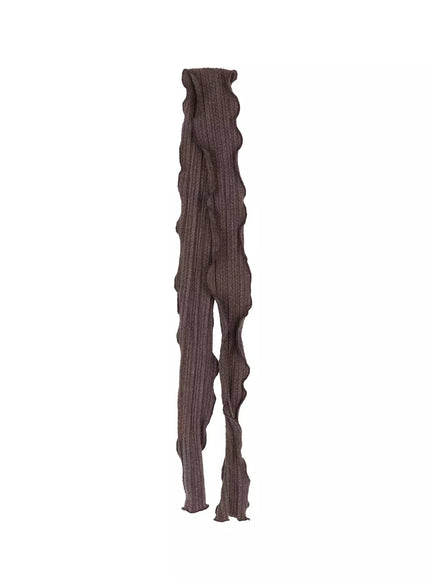 lettuce-edge-scarf-iu524 / Brown