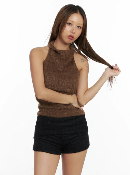 Textured Knit Turtleneck Top IN528