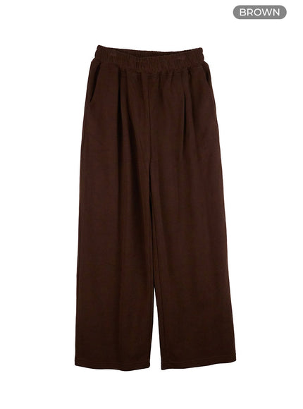 mens-classic-pintuck-wide-fit-sweatpants-io420 / Brown