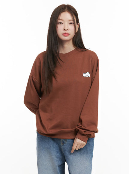 Cozy Embroidered Sweatshirt IJ530