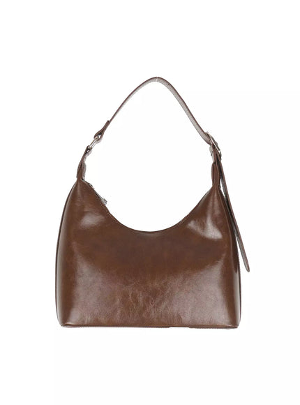 sleek-faux-leather-shoulder-bag-iu512 / Brown