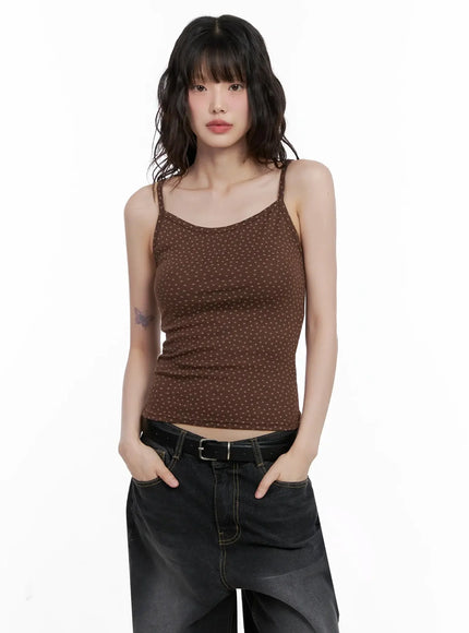 star-pattern-tank-top-il528 / Brown