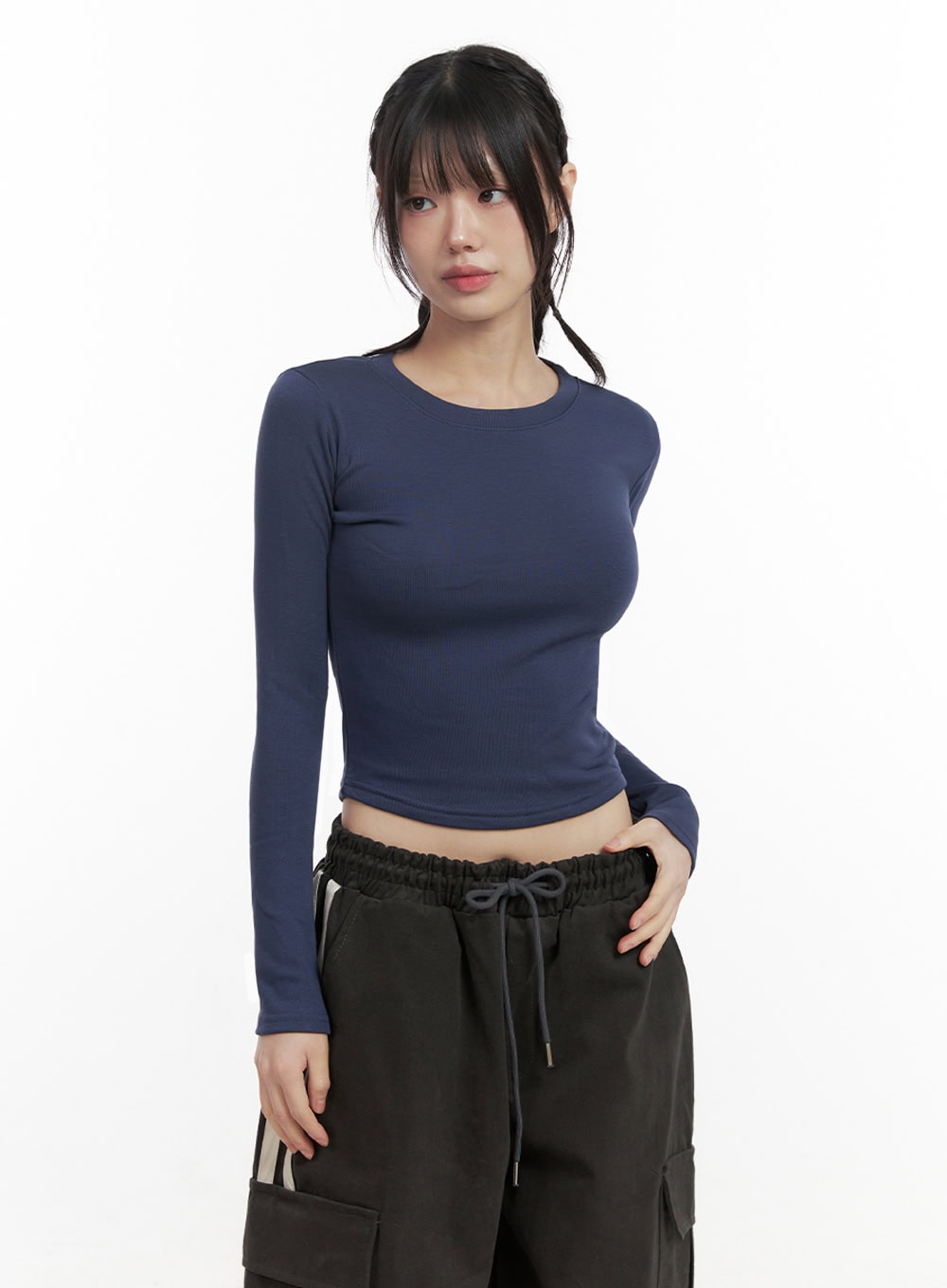 slim-fit-crop-tee-id402 / Dark blue