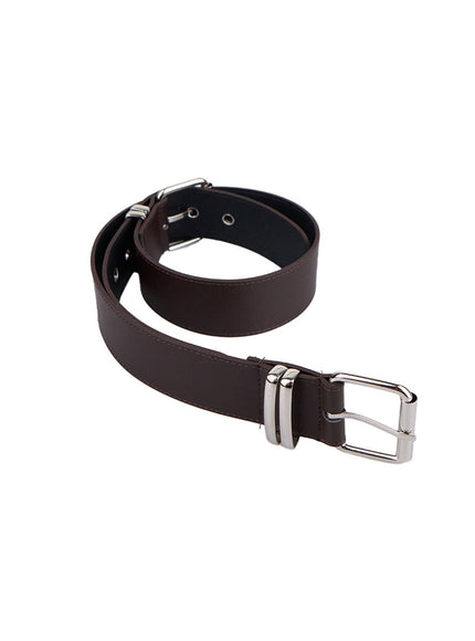 faux-leather-eyelet-belt-in427 / Dark brown