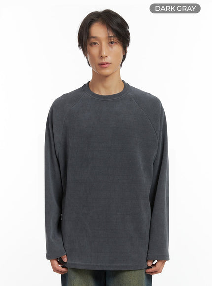 mens-ribbed-raglan-long-sleeve-tee-io402 / Dark gray